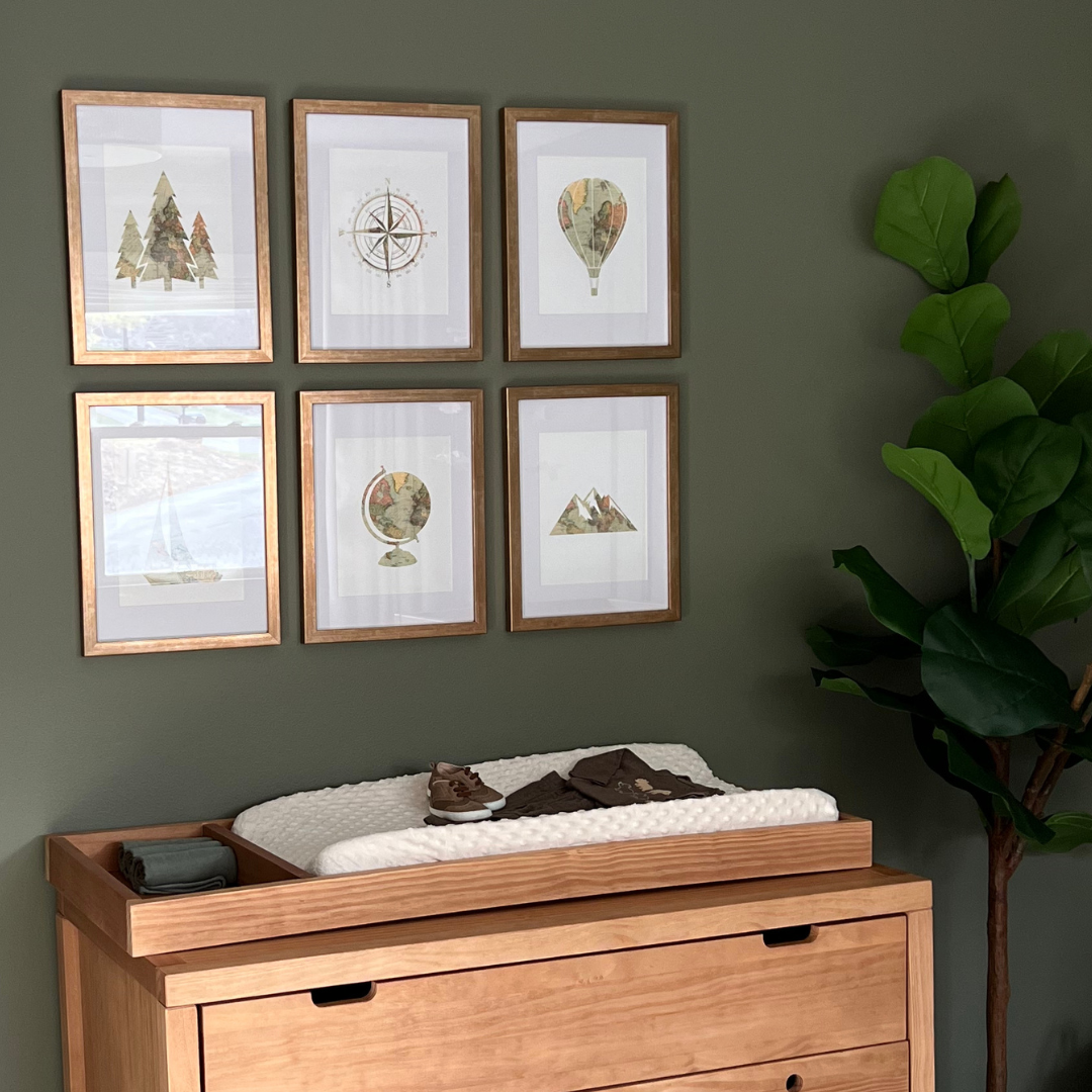 Retro Changing Set in Hazelnut - 3 Drawer Dresser