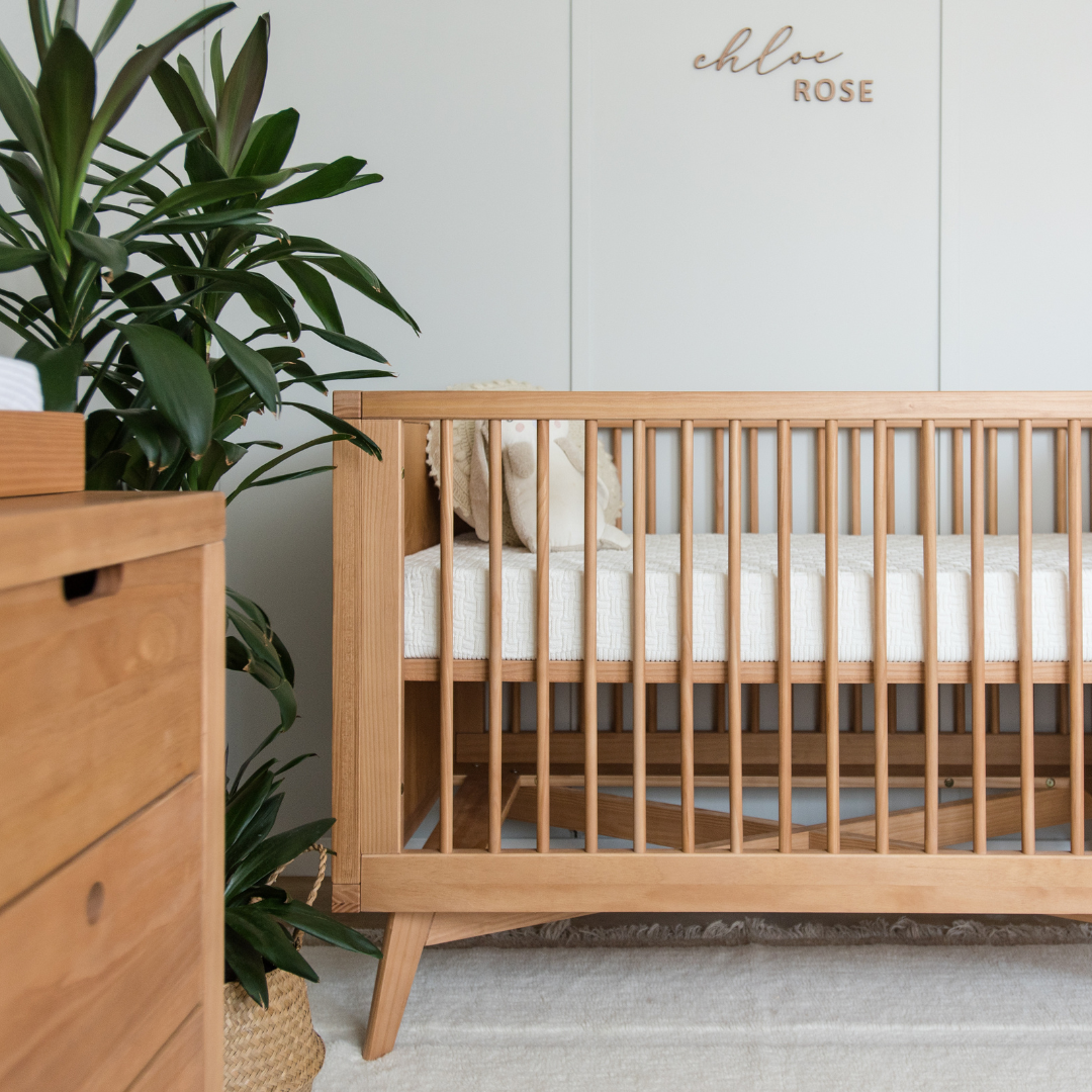 Solid Wood Convertible Crib Natural Wood Baby Cribs