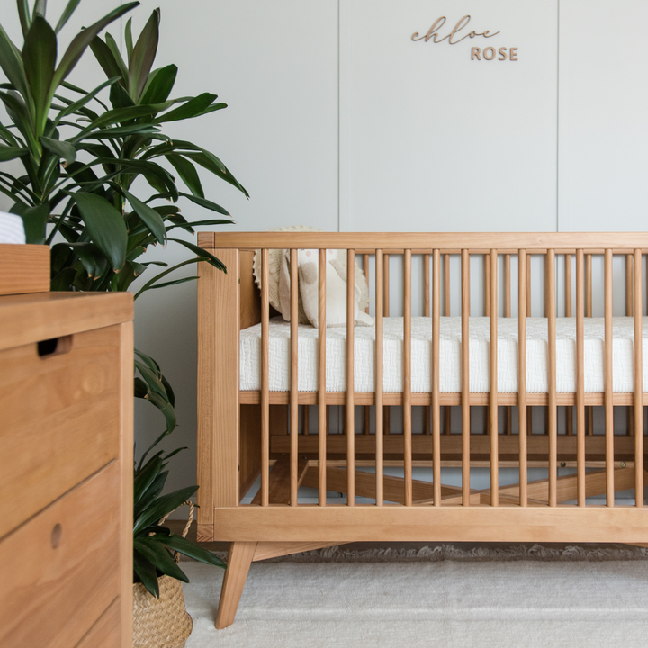 Mid-Century Nursery Set - 3 Drawer Dresser in Hazelnut