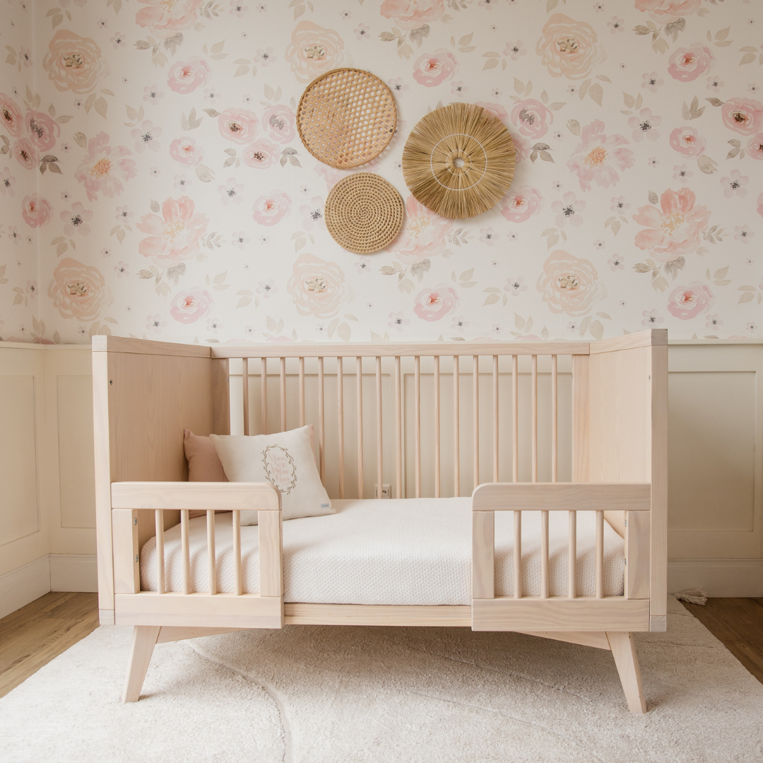 Retro Convertible Crib in Natural Washed