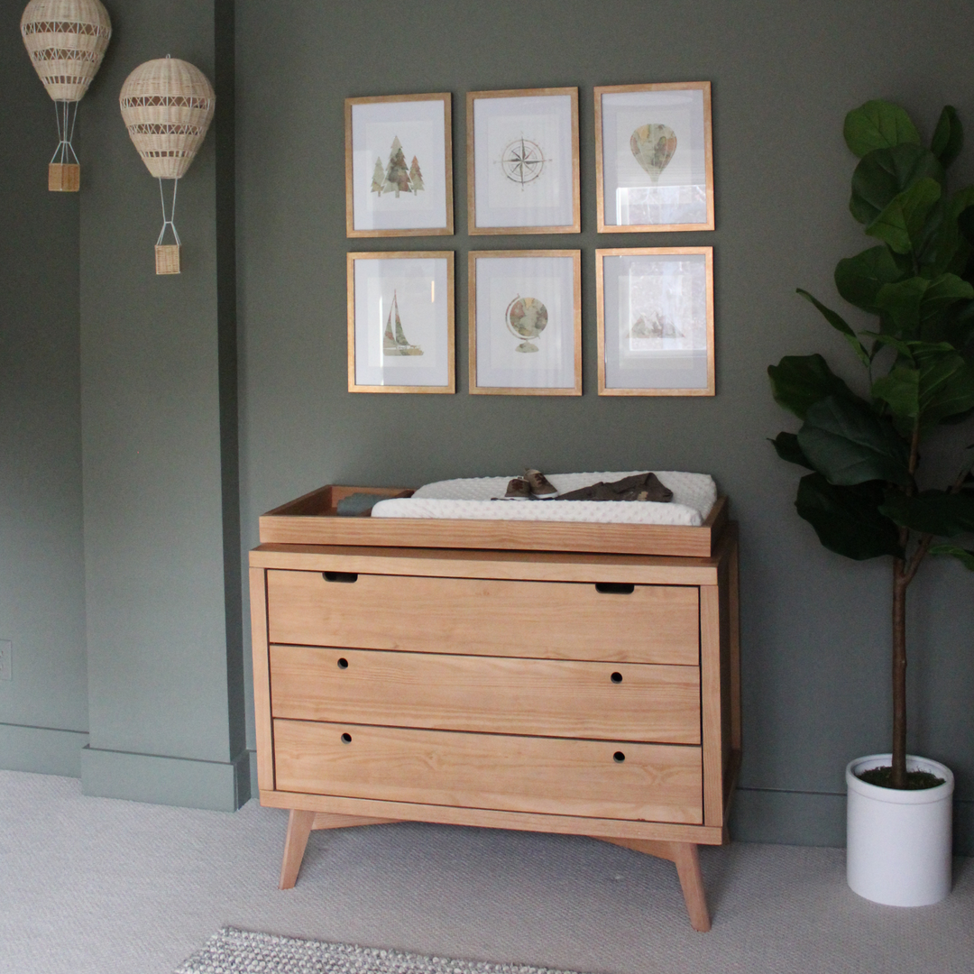 Mid-Century 3 Drawer Dresser in Hazelnut