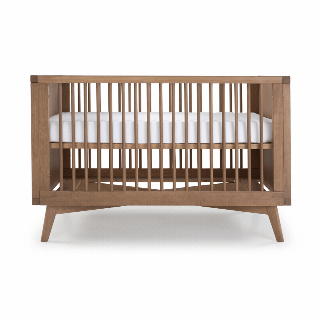 Mid-Century Convertible Crib in Walnut