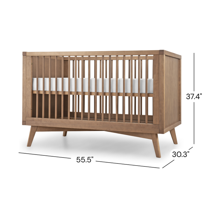 Mid-Century Convertible Crib in Walnut