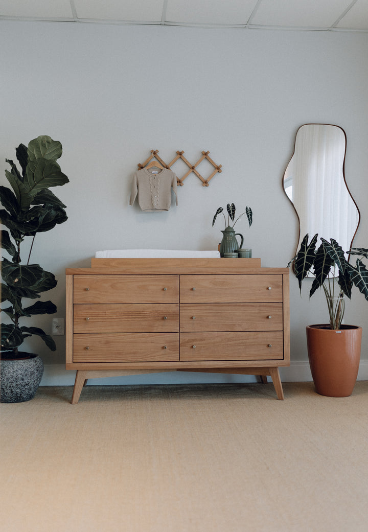 Mid-Century 6 Drawer Dresser in Hazelnut