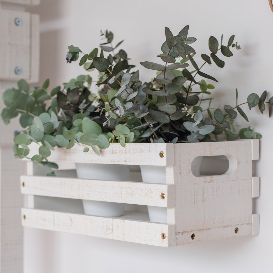 Market Box Shelf in Rustic White