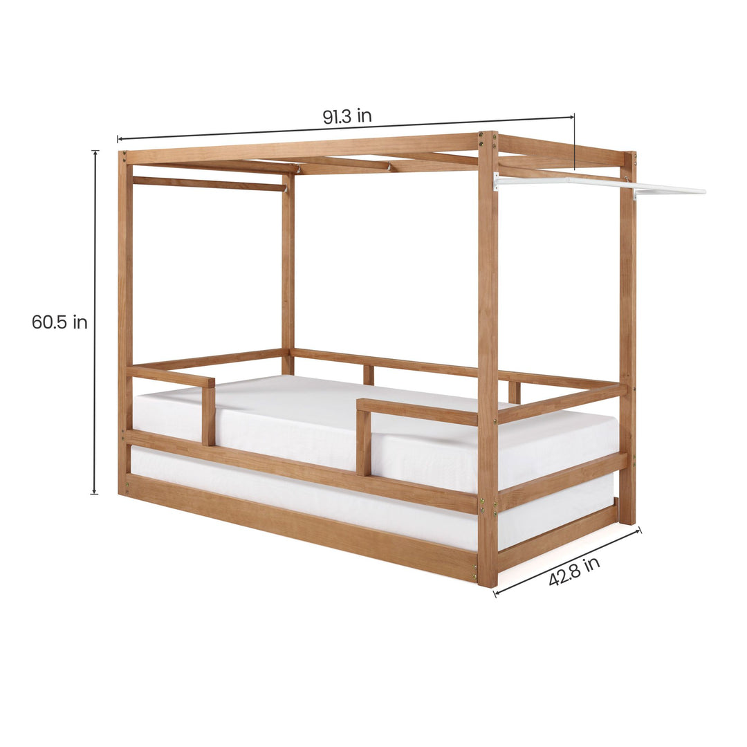 Market Tent Twin Bed in Hazelnut - Pink and White