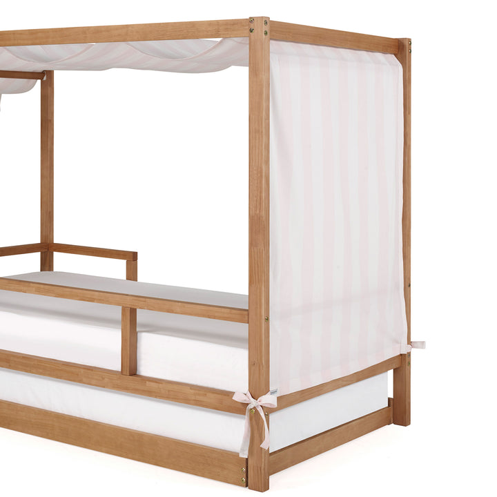 Market Tent Twin Bed in Hazelnut - Pink and White