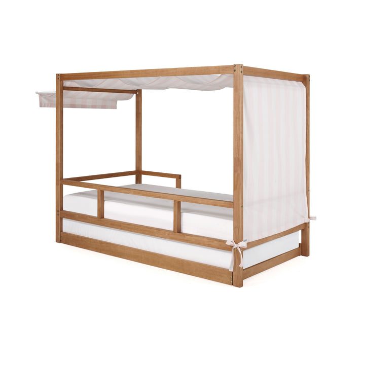 Market Tent Twin Bed in Hazelnut - Pink and White