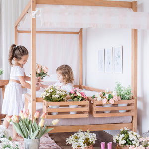 Market Tent Twin Bed - Pink and White