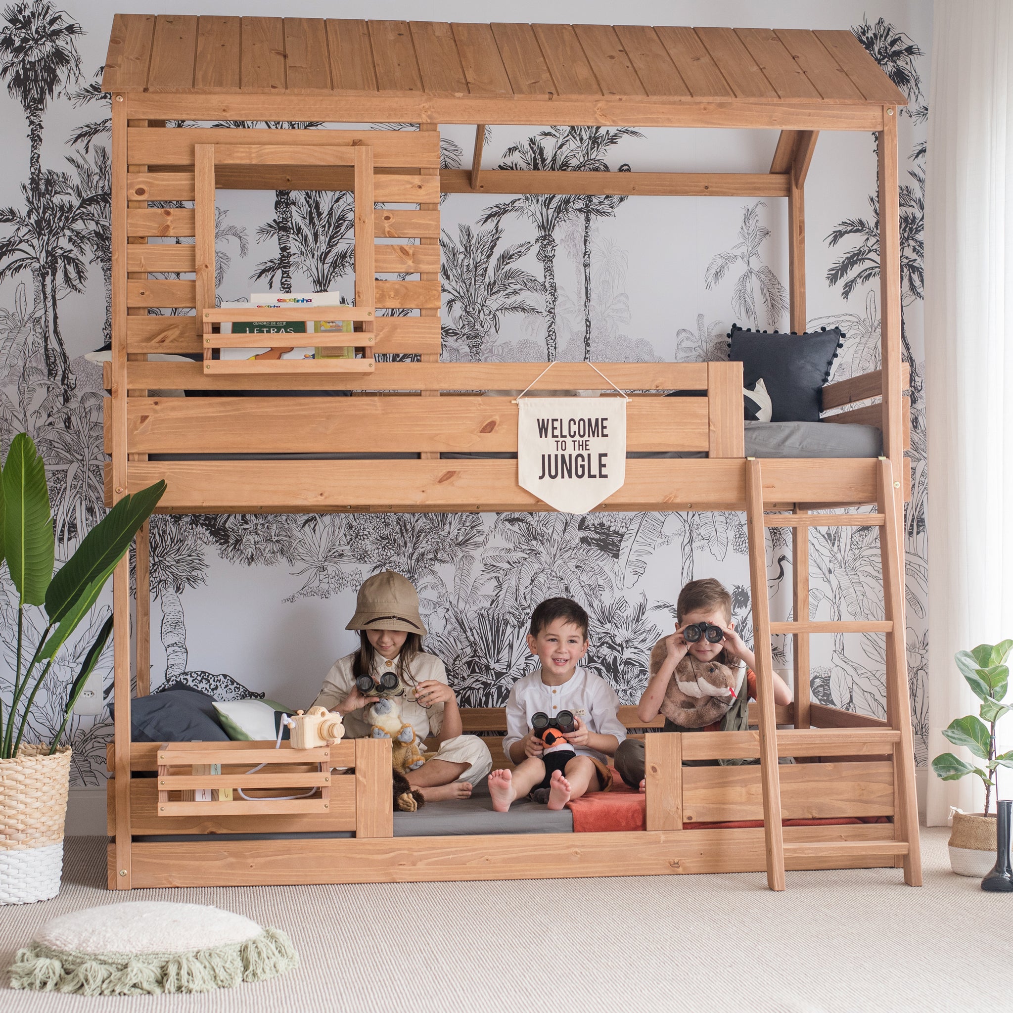 Solid Wood Bunk Bed in Hazelnut Simply Nursery