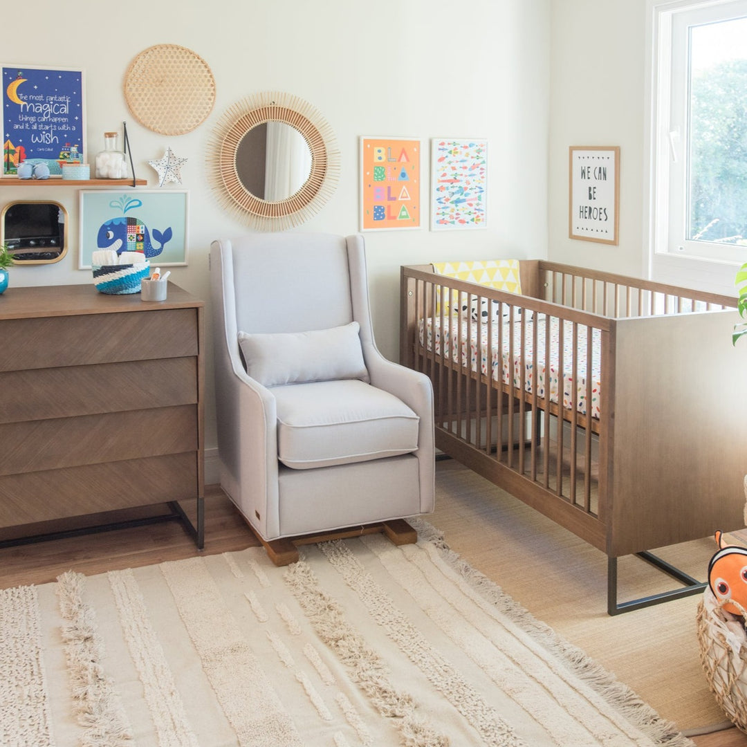 Noah Crib and Dresser Nursery Set in Walnut