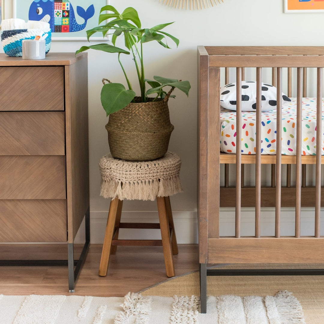 Noah Crib and Dresser Nursery Set in Walnut