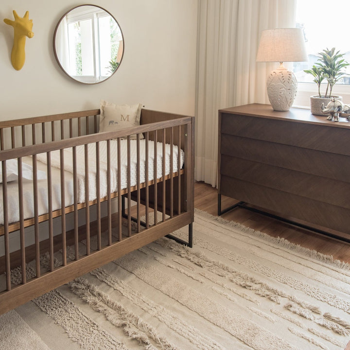 Noah Crib and Dresser Nursery Set in Walnut