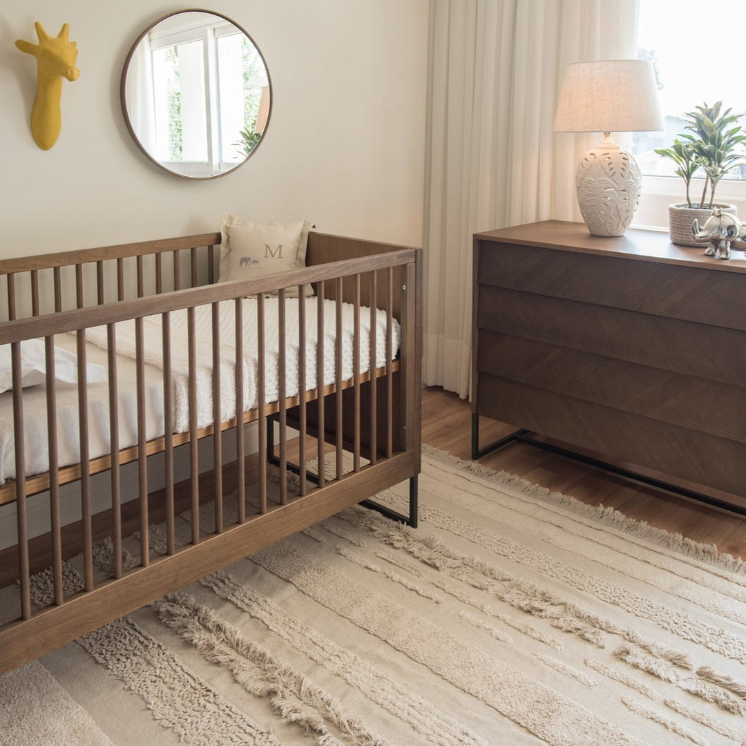 Noah Crib, Dresser and Changing Tray Nursery Set in Walnut